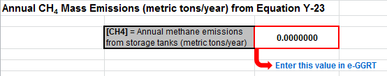 Y-23 Calculation Spreadsheet Result to use in e-GGRT